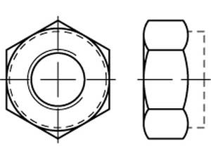  Austenite (A4) Sechskantmuttern DIN 985 Festigkeitsklasse -80 unveredelt; naturfarben Durchmesser 5 