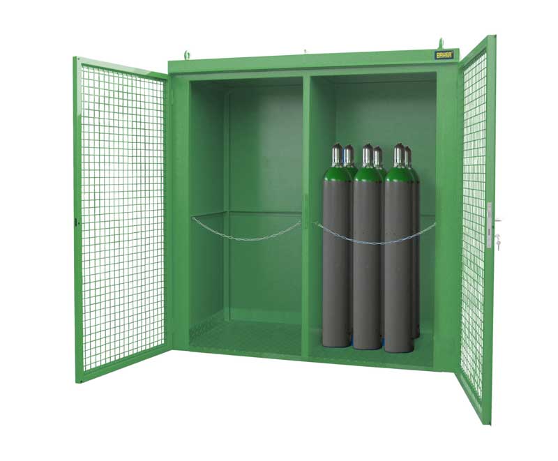 Bauer Gasflaschen-Container Typ GFC-B /W M3, lackiert, Resedagrün