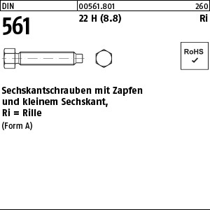 8.8 unveredelte Schraube DIN 561 A M16 x 80 Ansicht 2