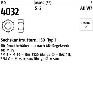 5/5 Automatenstahl naturfarbene Mutter ISO4032 M42 Ansicht 2