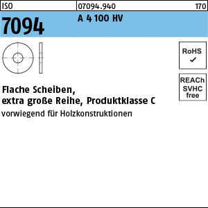Austenite (A4) unveredelt; naturfarben Scheiben ISO 7094 M8 x ISO 7094 Ansicht 2