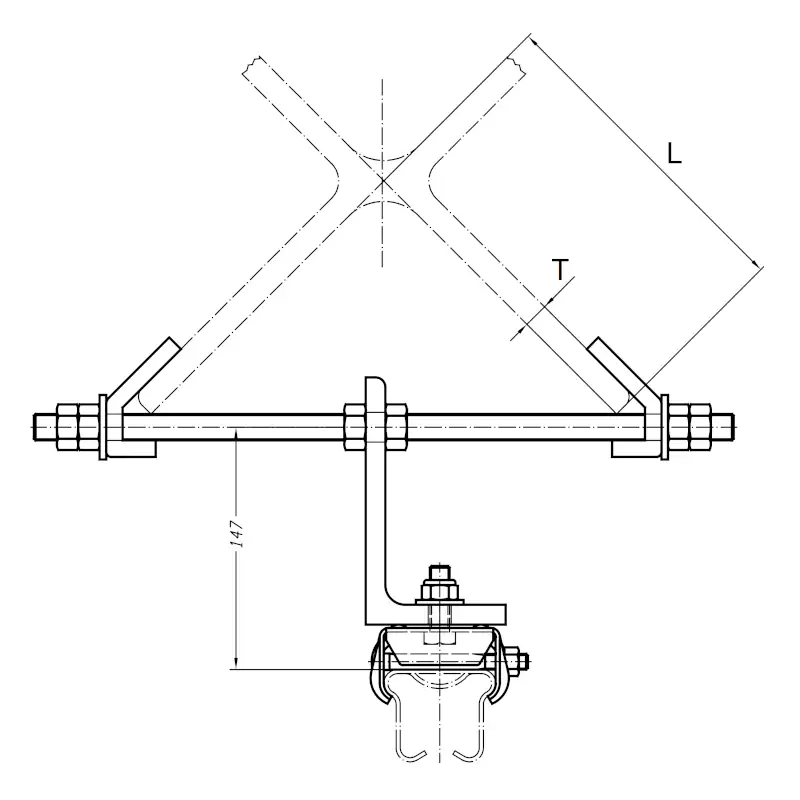 Tractel Halterung für Eckprofile L=160-180mm, T=15-16mm