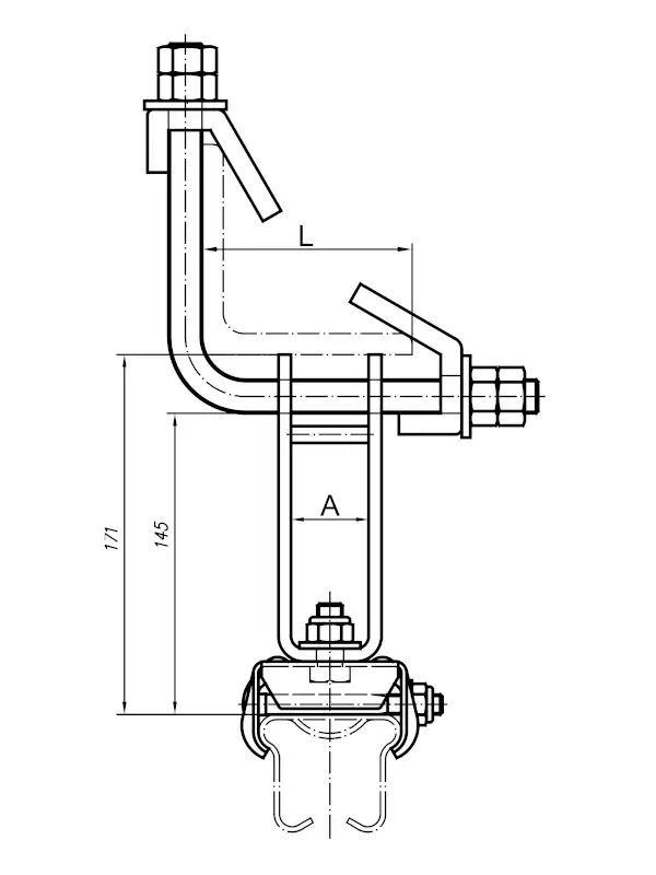 Halterung für Eckprofile L=100mm, T=37mm Ansicht 2