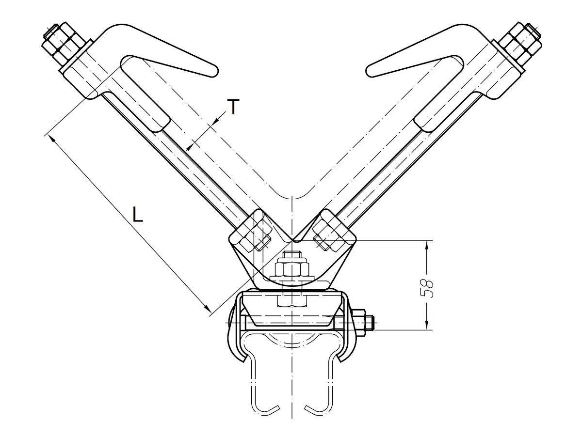 Tractel Halterung für Eckprofile L=80-110mm, T=6-10mm