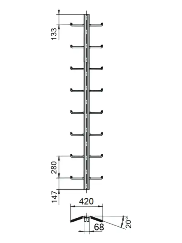 A11 Steigschutzleiter L=1960mm Ansicht 2