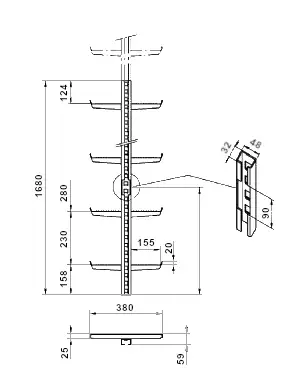 Leiter mit Ausklinkung L=1680mm Ansicht 2