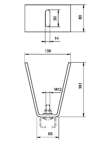 U Bügel zum Schweißen L=160mm Ansicht 2