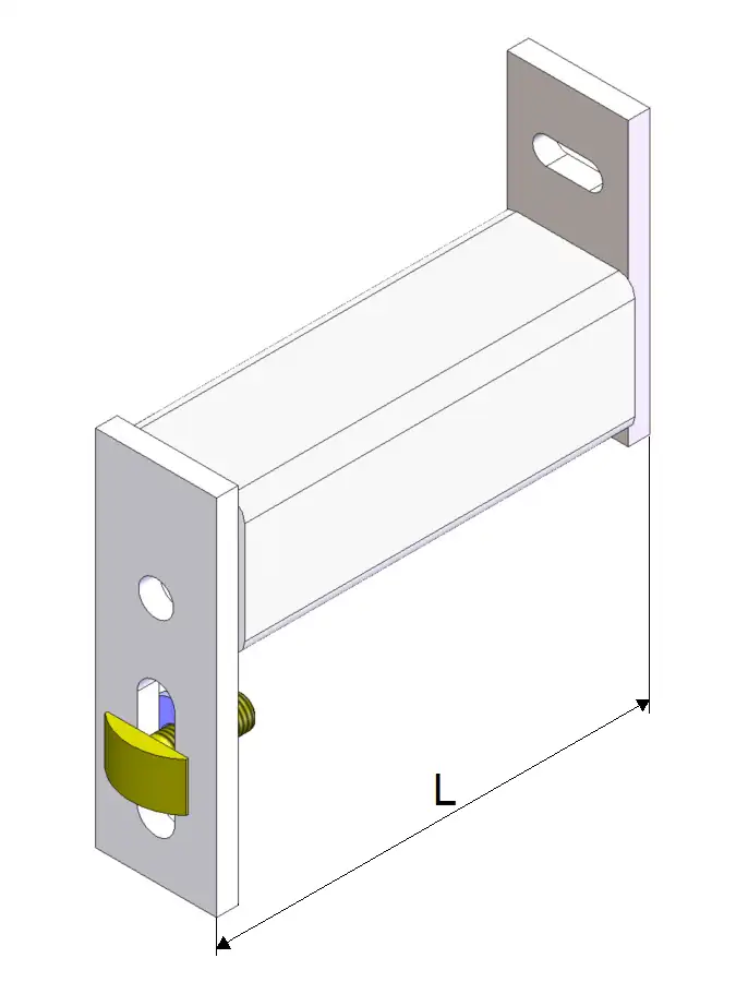 Vierkantrohr-Halterung L=161mm, ØD=10.5mm Ansicht 2