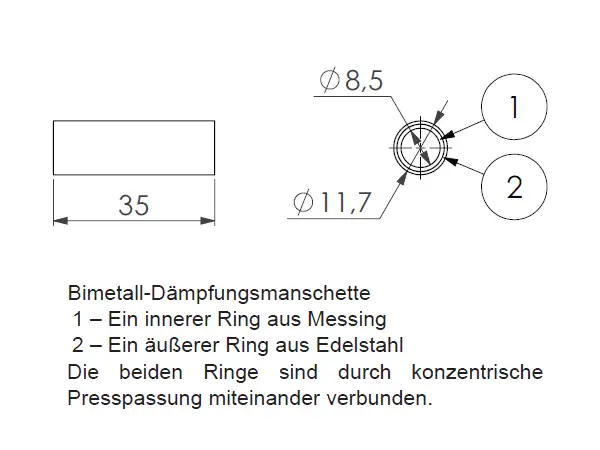 Dämpfermanschette Kit aus Bi-Metall Ansicht 2