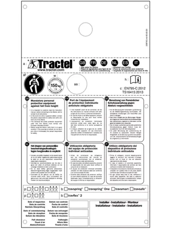 Tractel Hinweisschild  Travsmart 