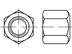  Austenite (A4) unveredelte Sechskantmutter DIN 6330 Durchmesser 6 
