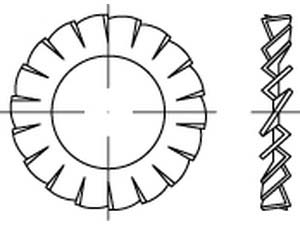  Austenite (A4) unveredelt; naturfarben Fächerscheiben DIN 6798 Durchmesser 3.2 